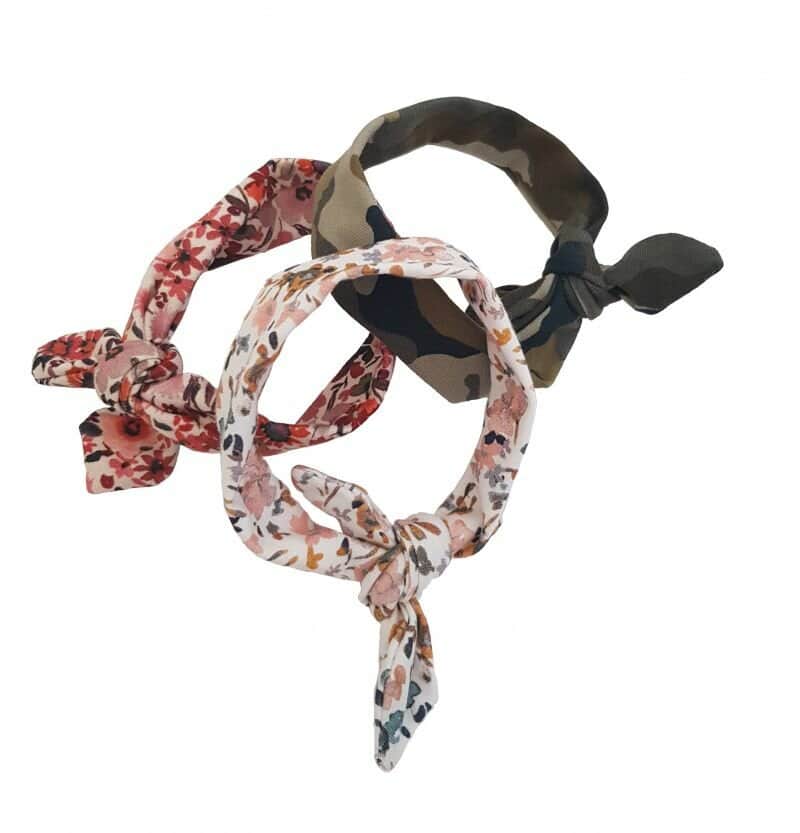 poppenhaarband met knoop 3 assorti