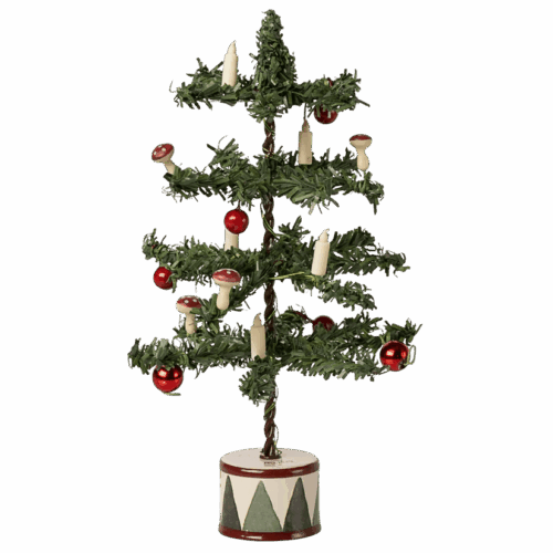 maileg christmas tree with lights mouse 16cm