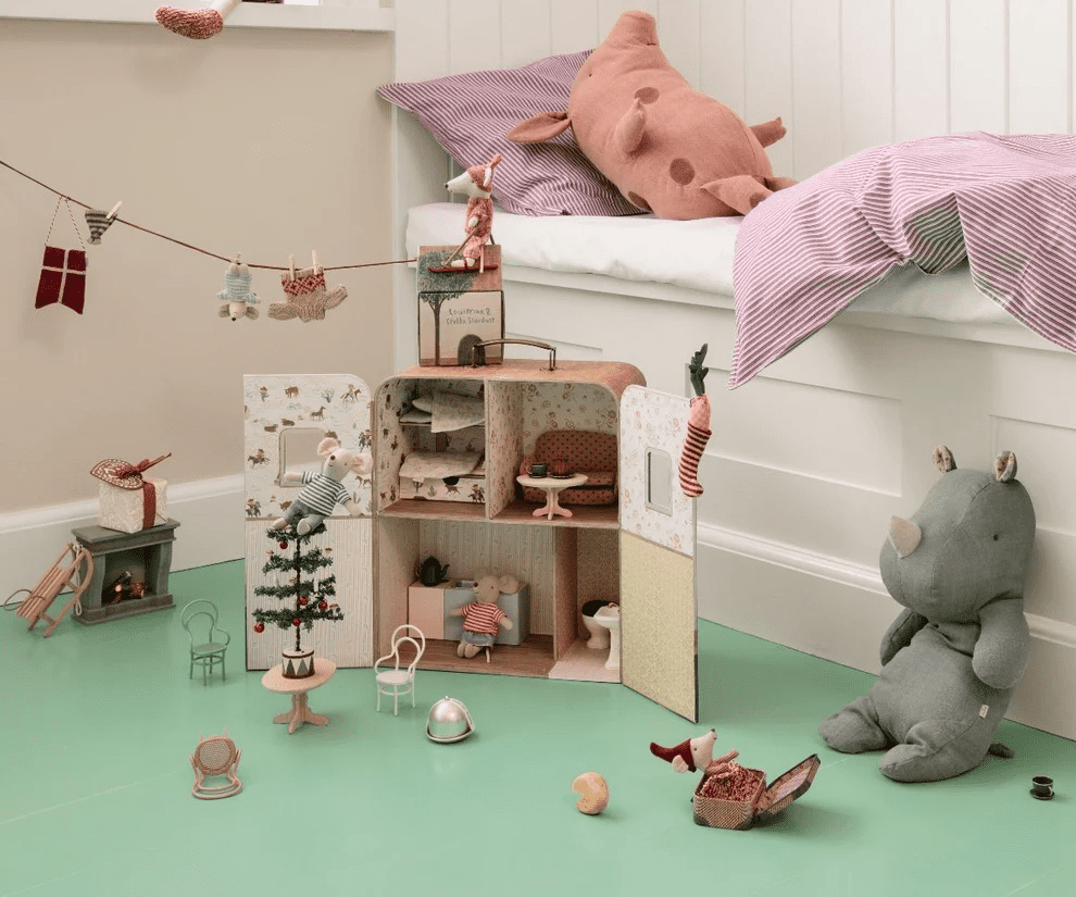 maileg christmas tree with lights mouse 16cm