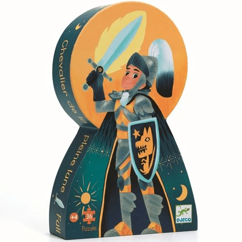 djeco silhouette puzzel ridder van de volle maan 36pcs +4