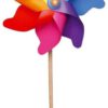 giobas windmolen regenboog kunststof met houten stok 76cm