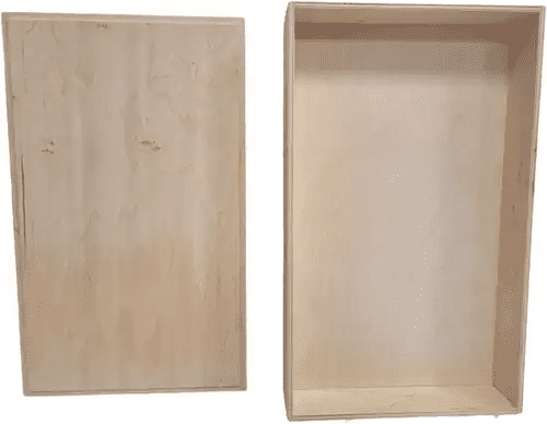 houten speelbak met deksel (50x30x7cm)