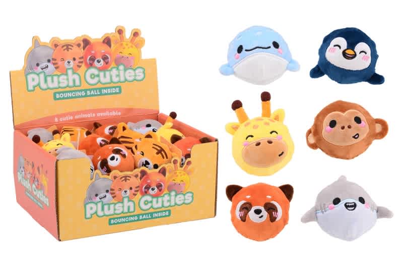 stuiterbal pluche dieren 8 assorti