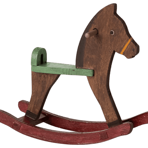 maileg rocking horse, mouse dark brown