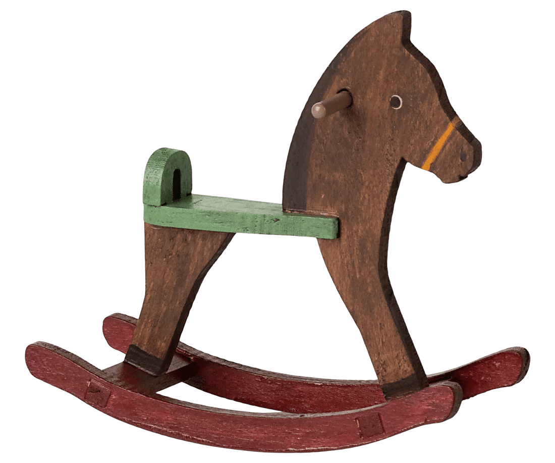 maileg rocking horse, mouse dark brown