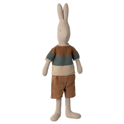 maileg rabbit size 4 classic knitted shirt and shorts 62cm