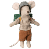 maileg hiker mouse, big brother thin stripes