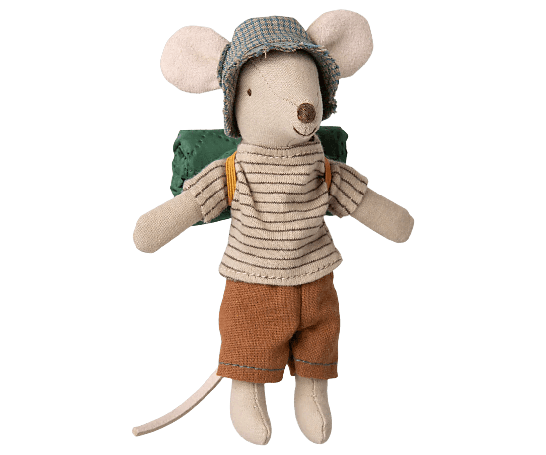 maileg hiker mouse, big brother thin stripes