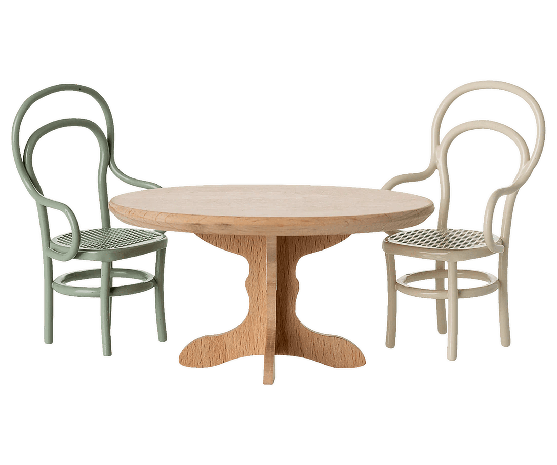 maileg oval dining table, mouse nature 10cm