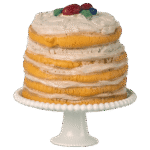 maileg party cake and cake stand, mouse off white