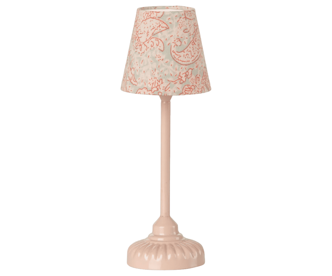maileg vintage floor lamp with light, mouse powder