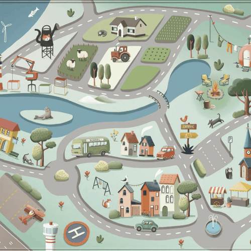 mats en joy speelkleed road trip grijs 130x180cm