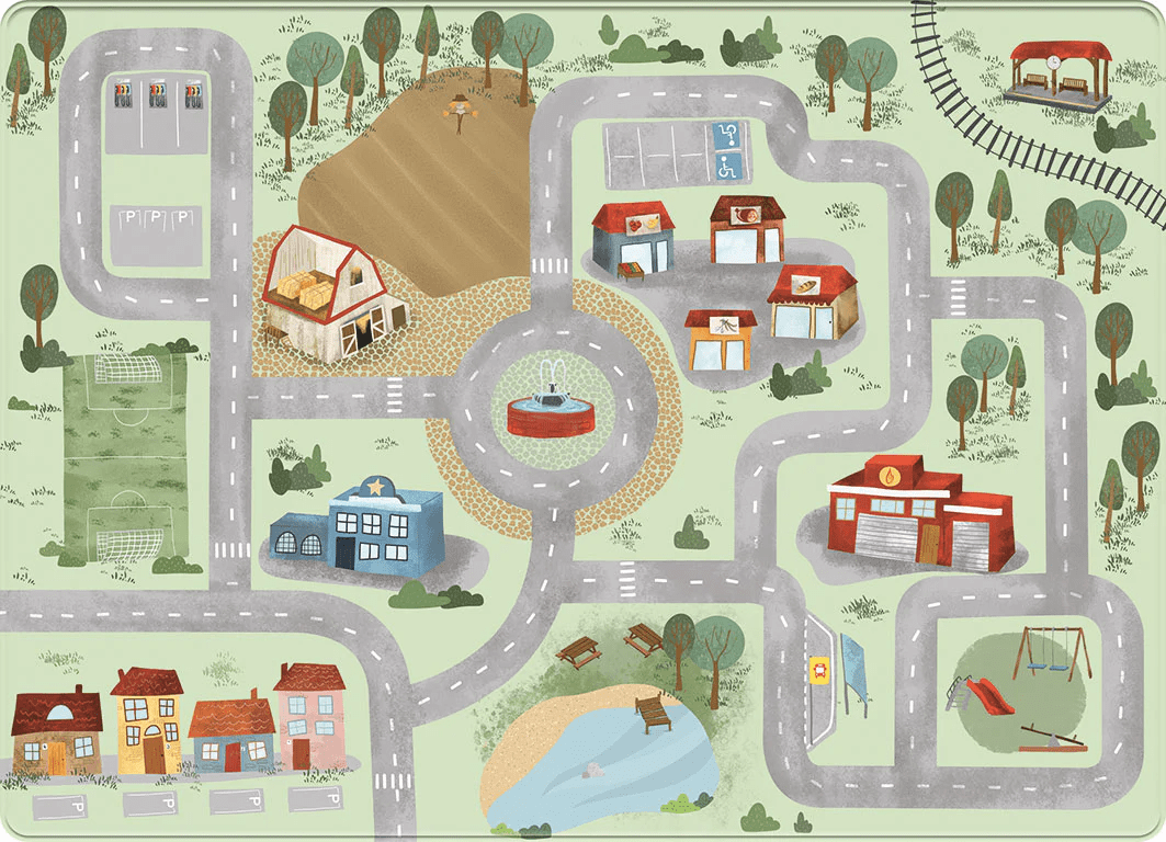 mats en joy speelkleed village 110x170cm