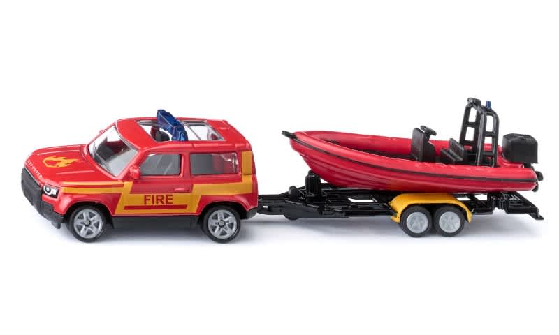 brandweer land rover defender met boot