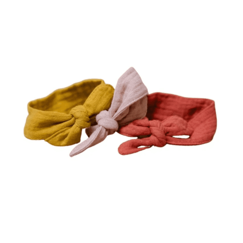 poppenhaarband puck mousseline 3 assorti