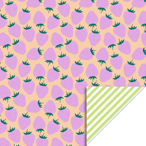 strawberry pink stripe lime 70cmx3mtr consumentenrol inpakpapier