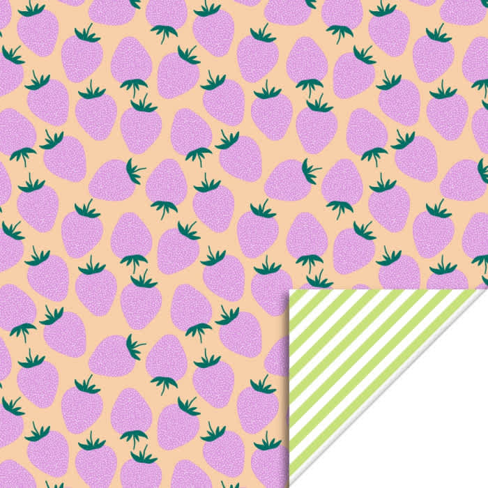 strawberry pink stripe lime 70cmx3mtr consumentenrol inpakpapier