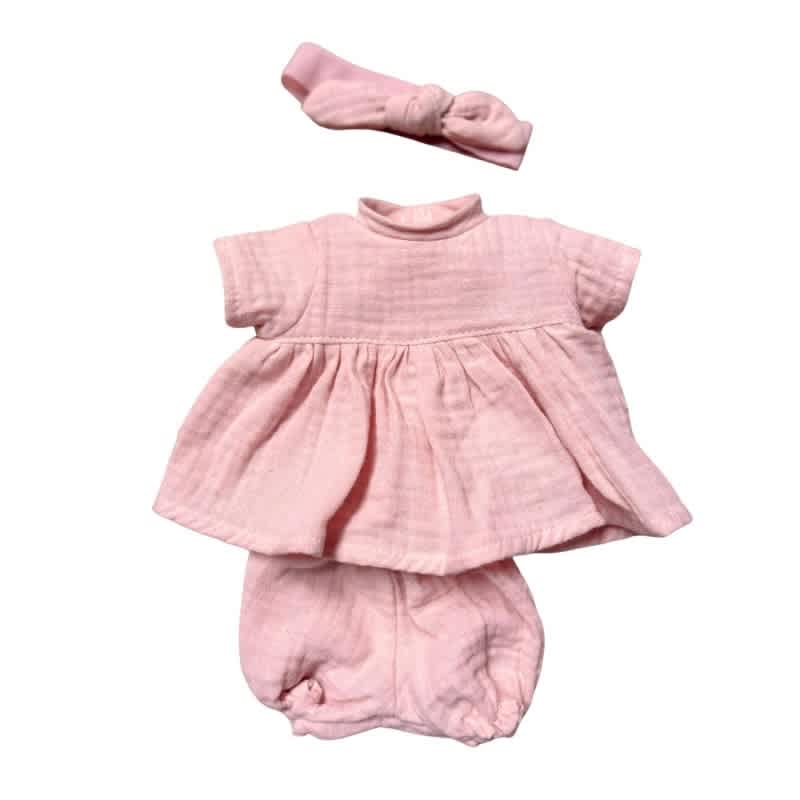 pop sonia lichtroze jurk met speen 36cm