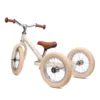 trybike steel driewieler vintage cream voor stabiel en veilig fietsen