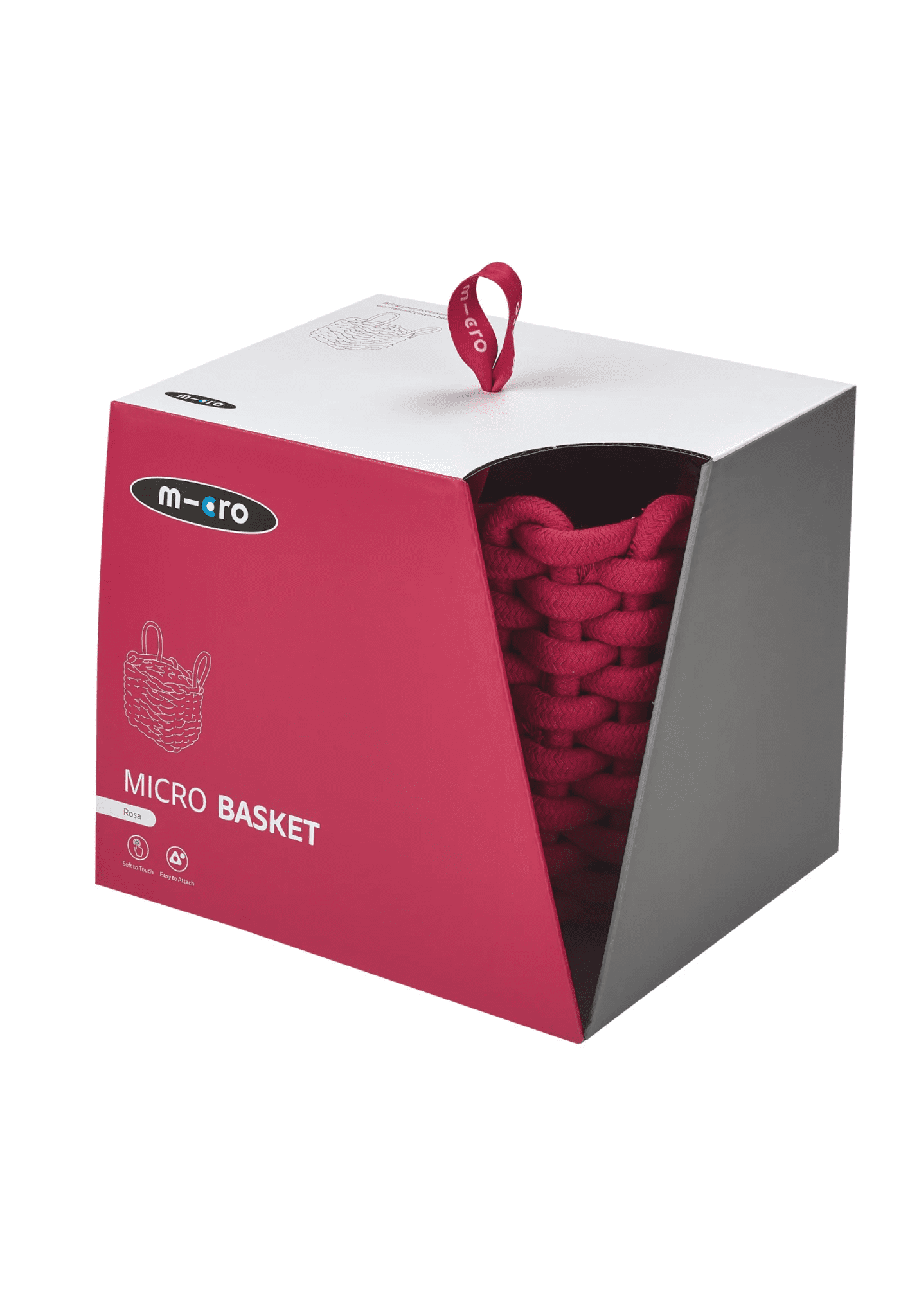 micro step mandje eco roze touw
