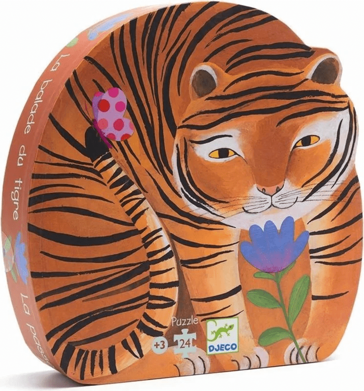 djeco silhouette puzzel de tocht van de tijger 24pcs +3