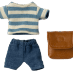 maileg clothes and bag, big brother mouse brown