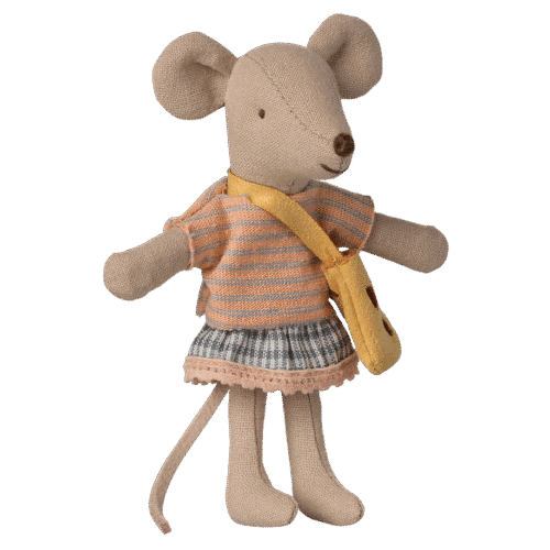 maileg little sister mouse with bag