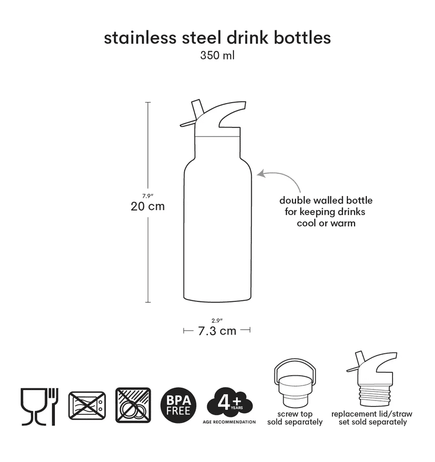 rvs drinkfles robots 350ml
