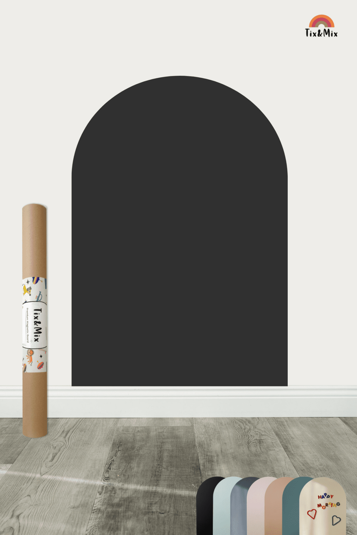 tix en mix magnetische muursticker magneetbord black mystery + 2 krijtjes