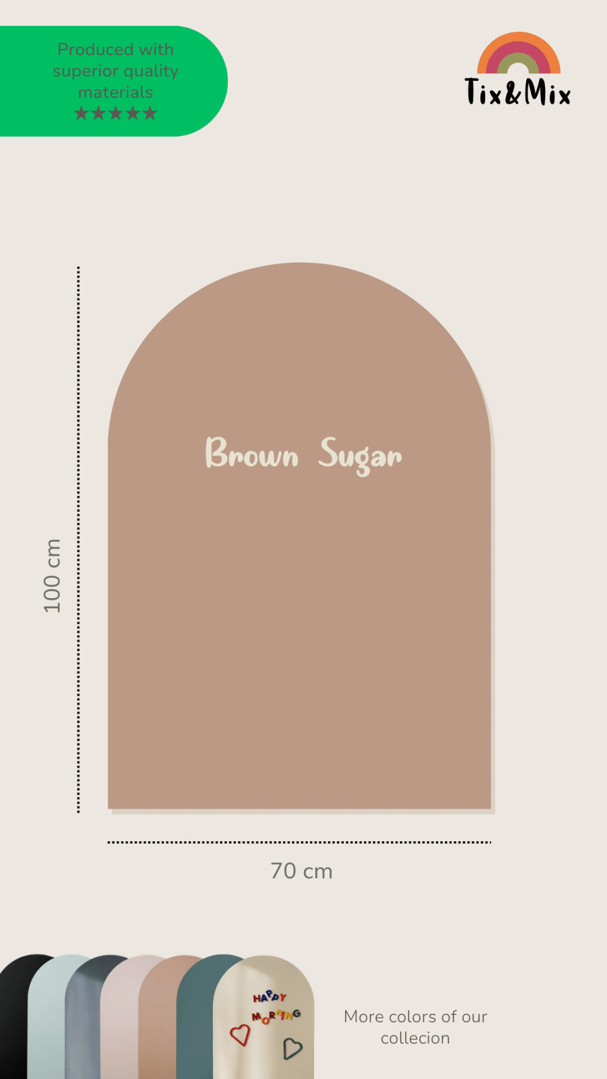 tix en mix magnetische muursticker magneetbord brown sugar + 2 krijtjes