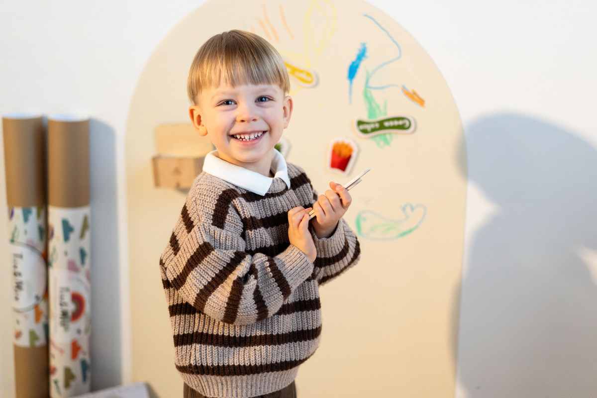 tix en mix magnetische muursticker magneetbord white pudding + 2 krijtjes