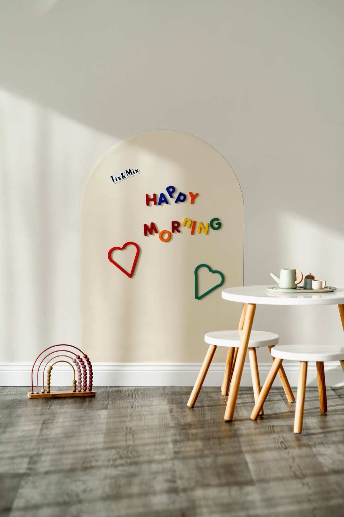 tix en mix magnetische muursticker magneetbord white pudding + 2 krijtjes