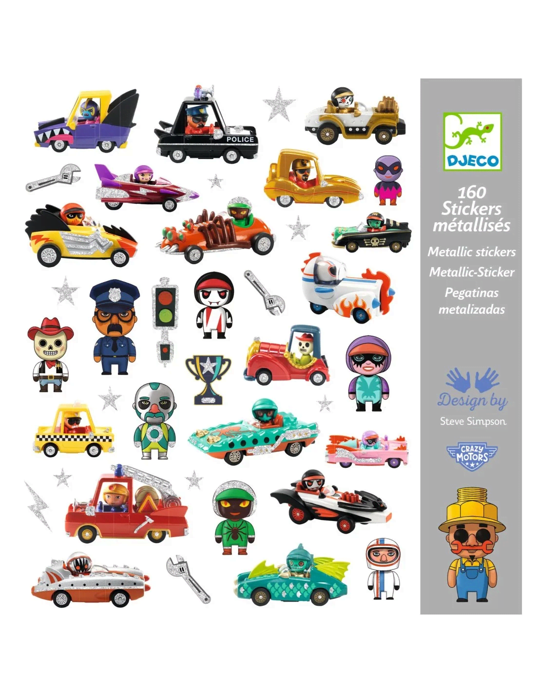 metallic stickers crazy motors