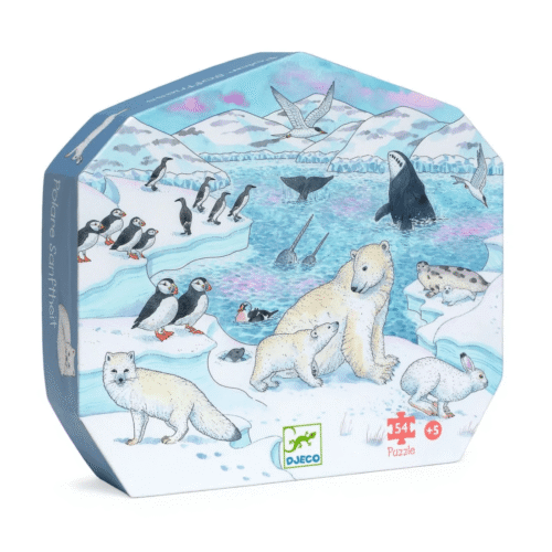djeco silhouette puzzel zachte poolwereld 54pcs +5
