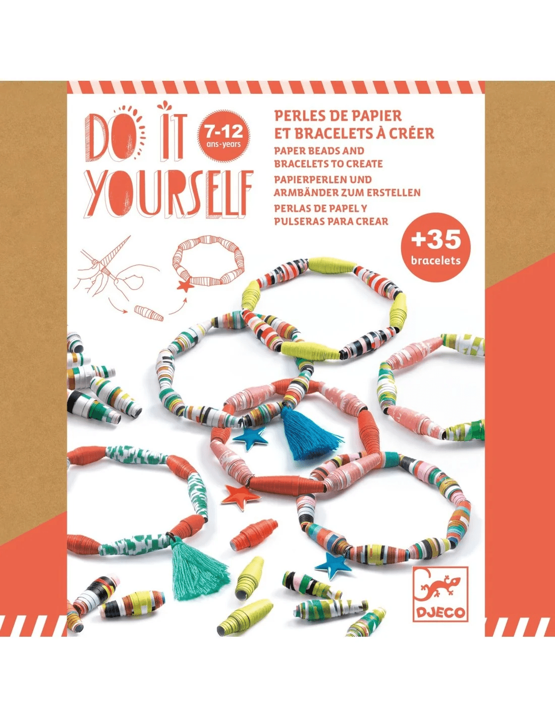 djeco diy papieren kralen armbanden rood 7 12 jaar
