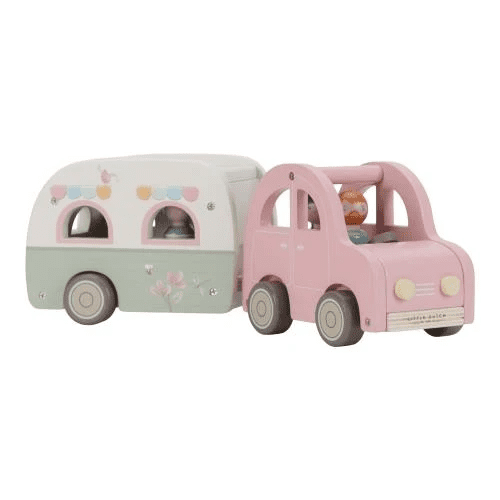 little dutch houten auto met caravan