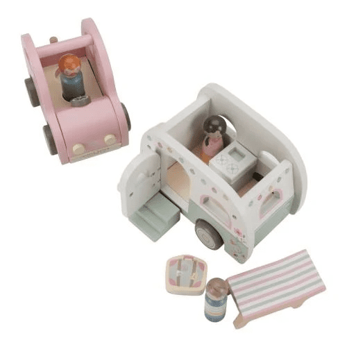 little dutch houten auto met caravan