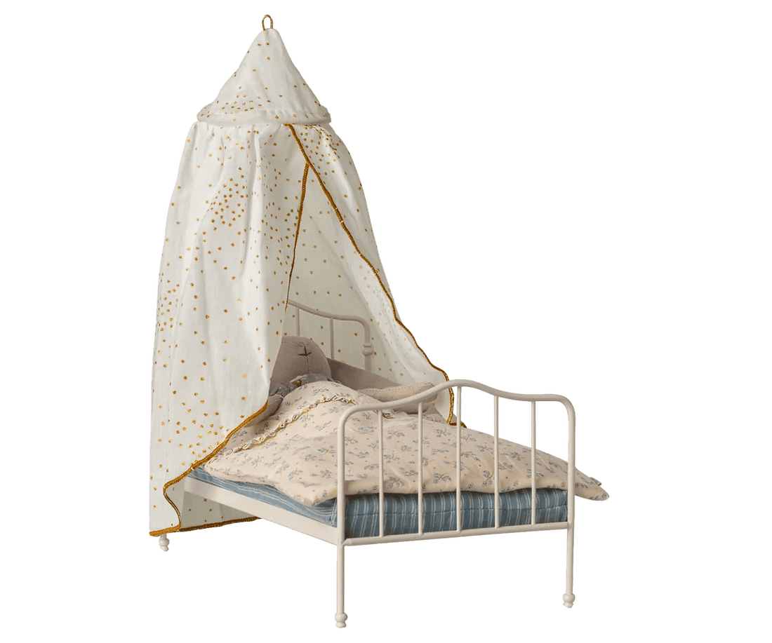 maileg bed canopy, miniature off white