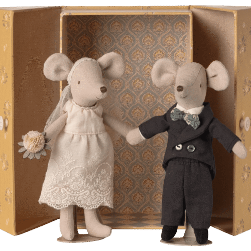 maileg wedding mice couple in box, mum and dad mouse