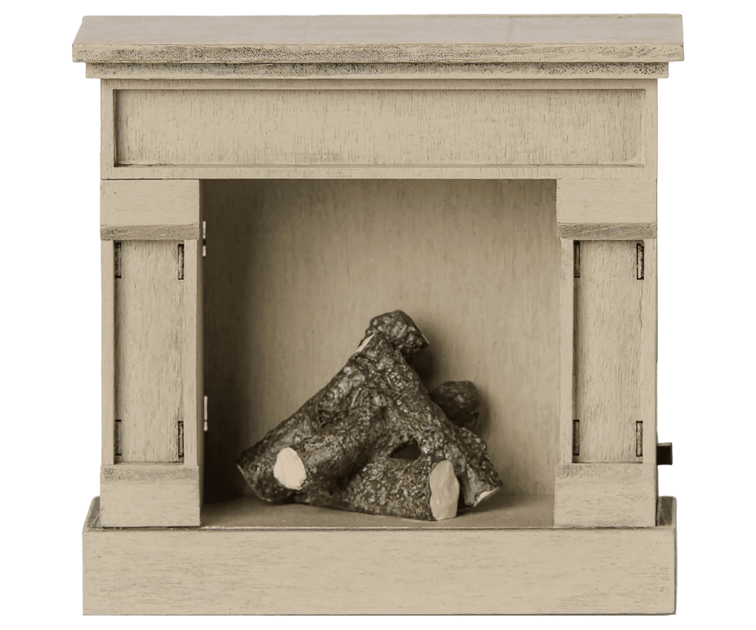 maileg fireplace with light off white