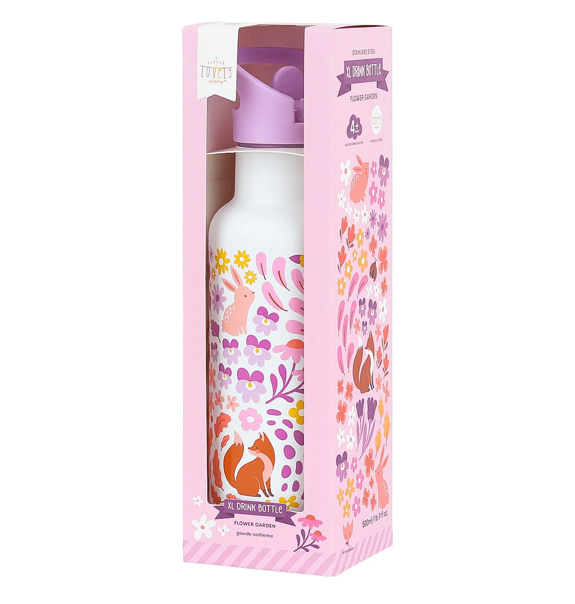 rvs drinkfles bloementuin 350ml