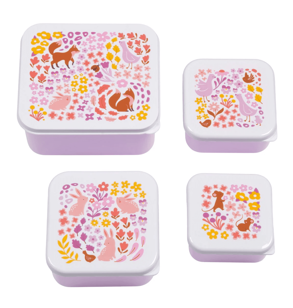 lunch en snack box set – bloementuin