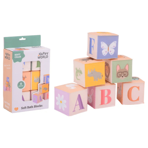happy world badblokken pastel 6 stuks 0m+