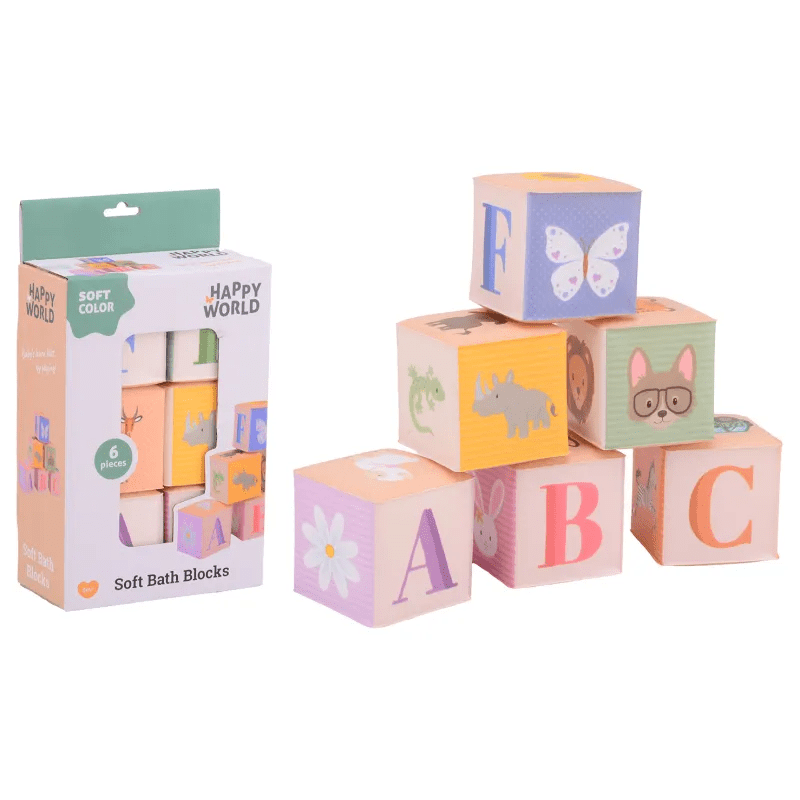 happy world badblokken pastel 6 stuks 0m+