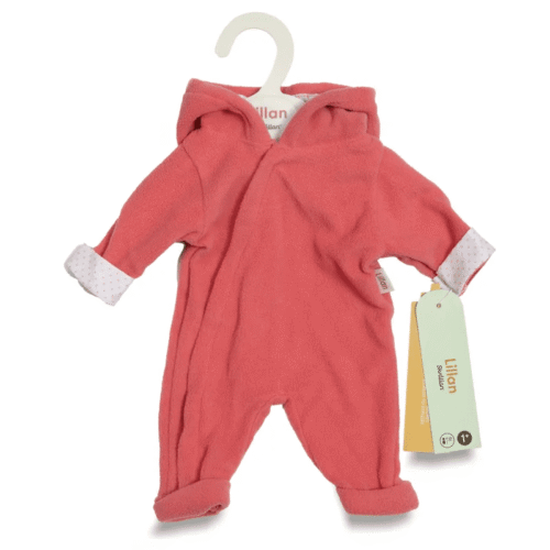 poppenkleding onesie koraalroze (36 40cm)