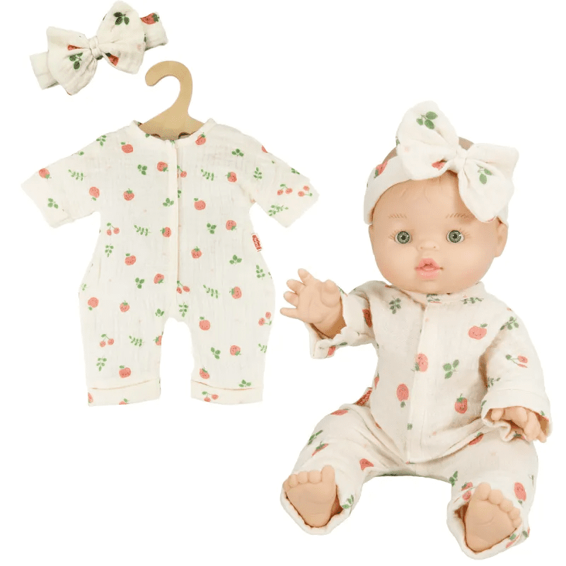 poppenromper met haarband fruit (35 45cm)